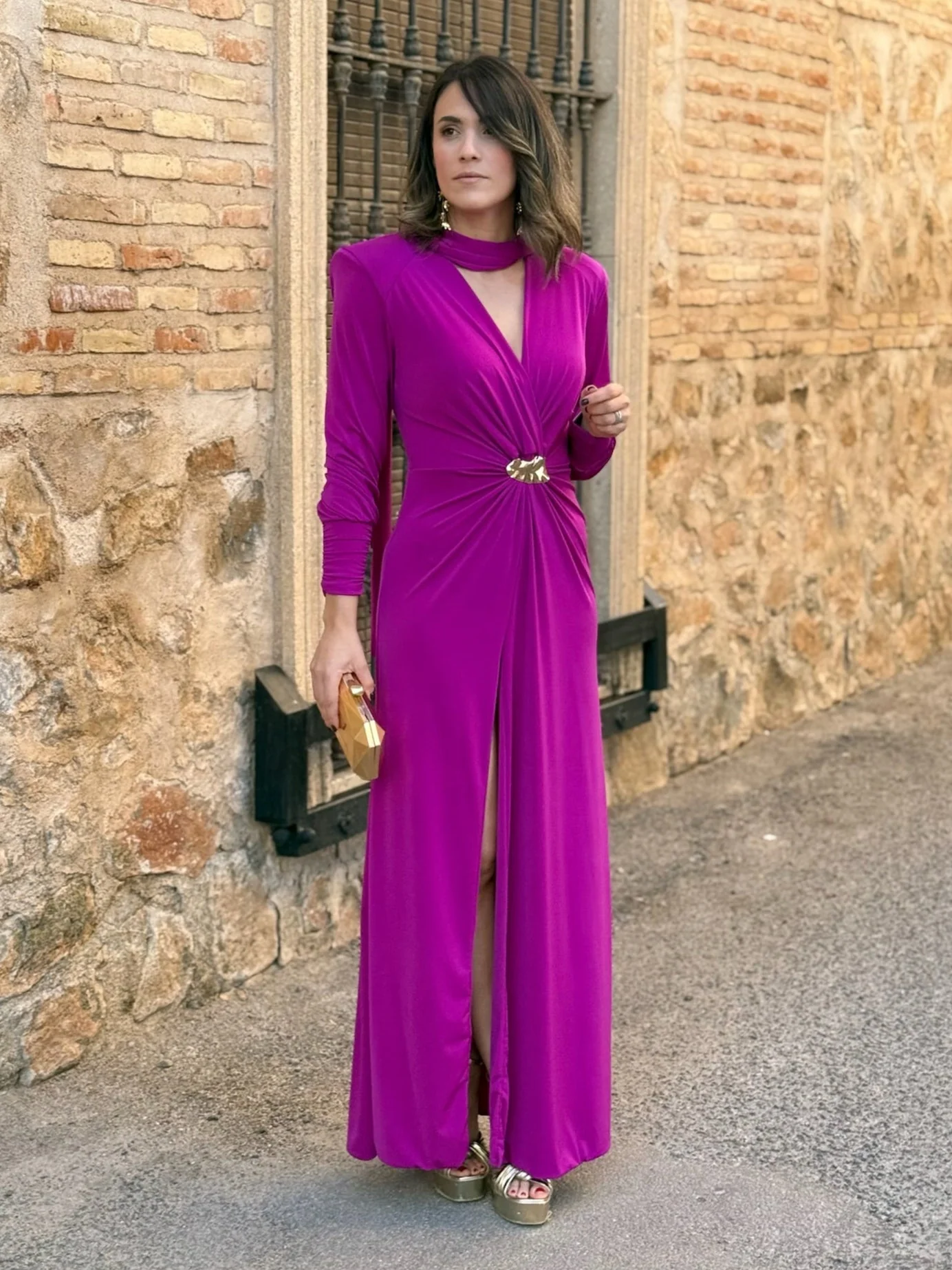 Vestido  con Broche Buganvilla | Tessa
