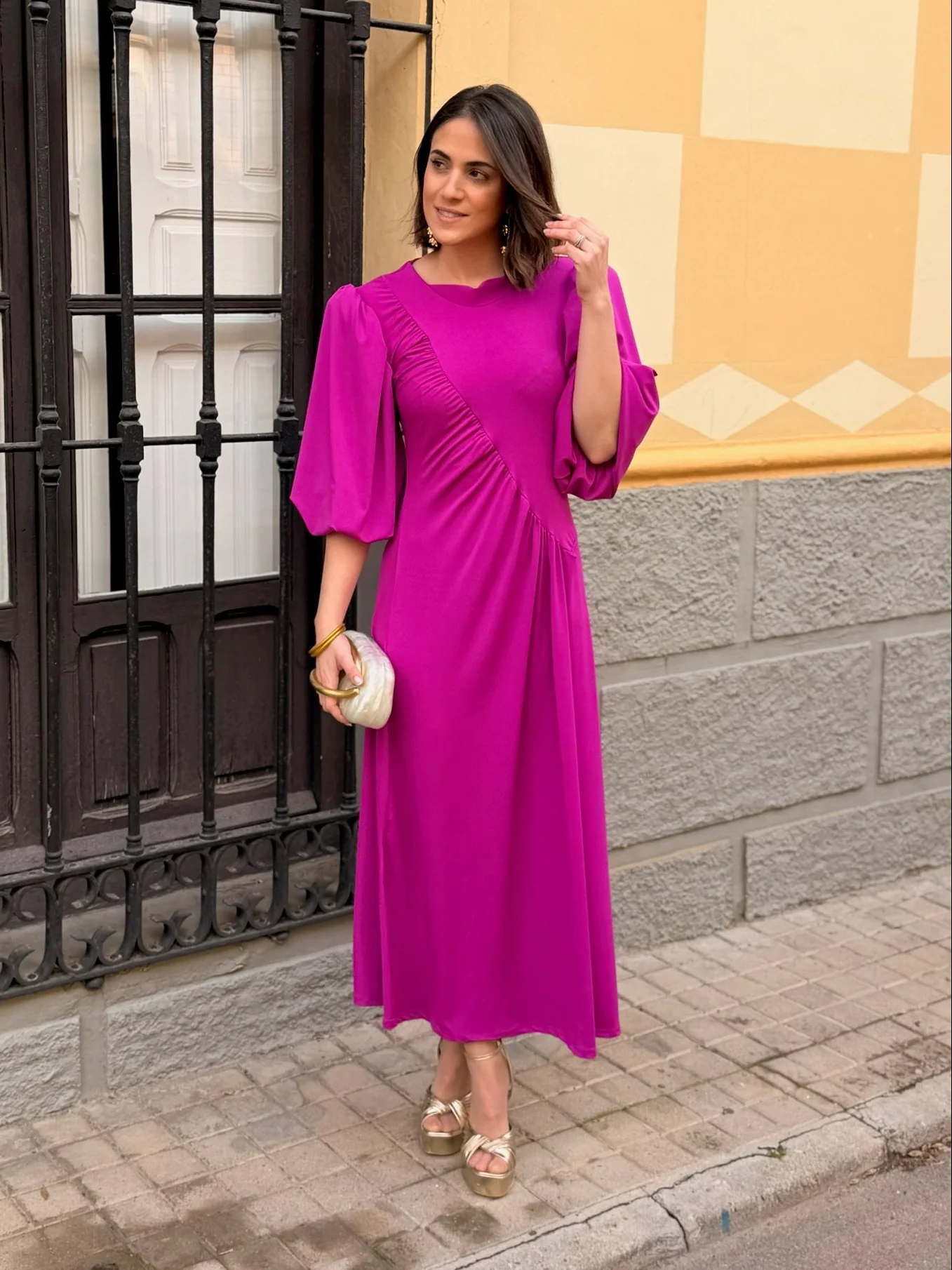 Vestido midi Buganvilla | Ágata - Image 3