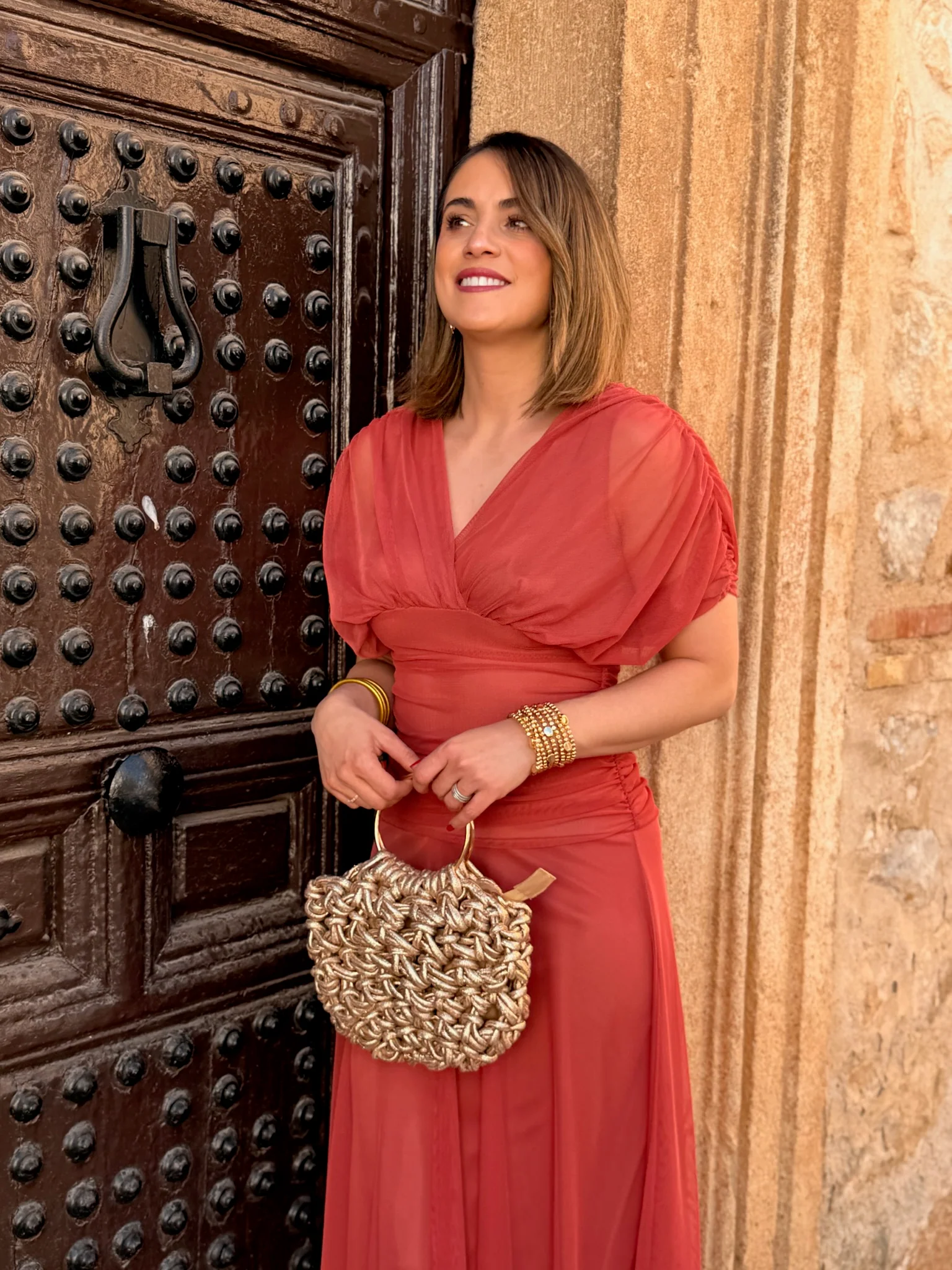 Vestido midi terracota | Ariadna - Image 3