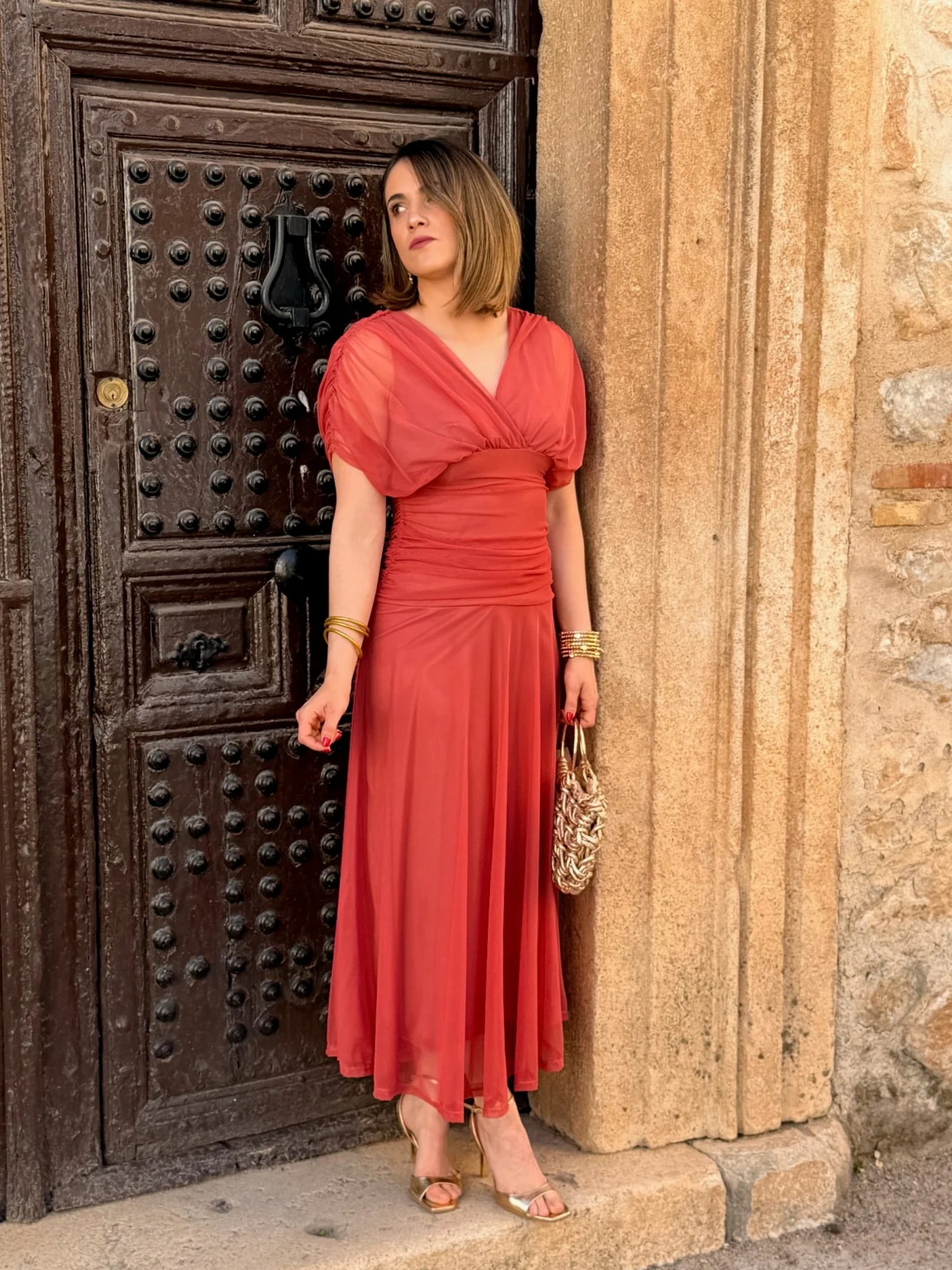 Vestido midi terracota | Ariadna - Image 9