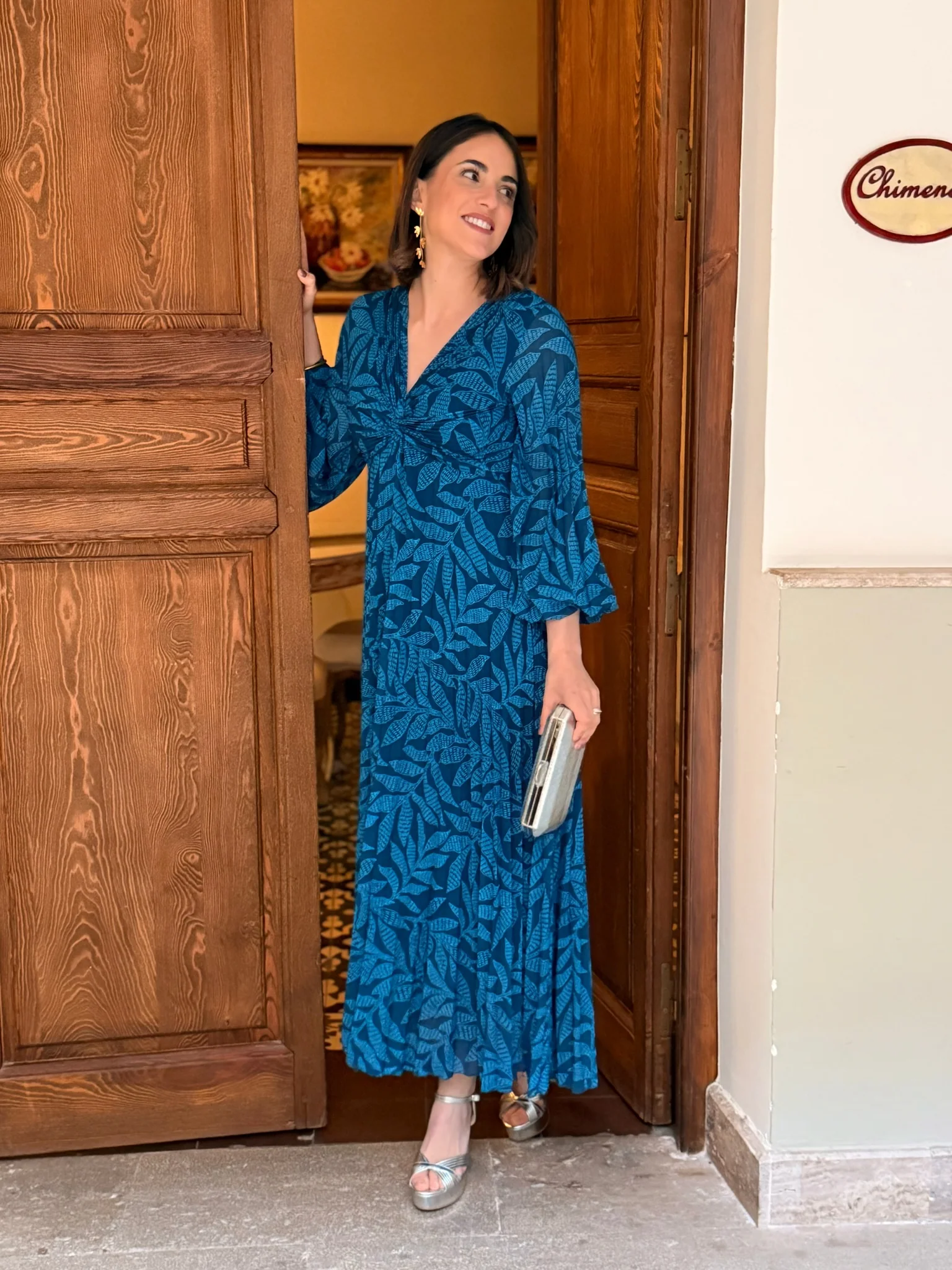 Vestido plisado azul | Isabella - Image 3